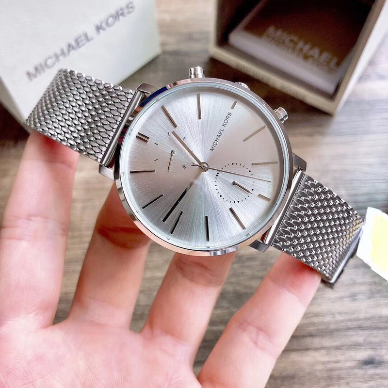 Michael Kors Jaryn Silver Dial Silver Mesh Bracelet Watch for Men - MK8541