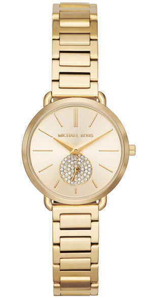 Michael Kors Portia Quartz Gold Dial Gold Steel Strap Watch For Women - MK3838