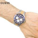 Guess Odyssey Blue Dial Two Tone Steel Strap Watch For Men - W1107G3