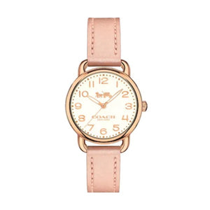 Coach Delancey Cream Dial Blush Pink Leather Strap Watch for Women - 14502750
