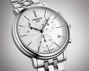 Tissot Carson Premium White Dial Silver Steel Strap Watch For Men - T122.417.11.011.00