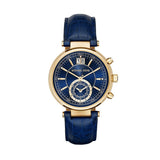 Michael Kors Sawyer Blue Dial Blue Leather Strap Watch for Women - MK2425