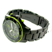 Marc Jacobs Rock Chronograph Black Dial Black Steel Strap Watch for Men - MBM5026