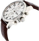 Hugo Boss Aeroliner Chronoraph White Dial Brown Leather Strap Watch For Men - HB1512447