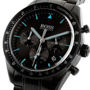 Hugo Boss Trophy Chronograph Black Dial Black Steel Strap Watch for Men - 1513675