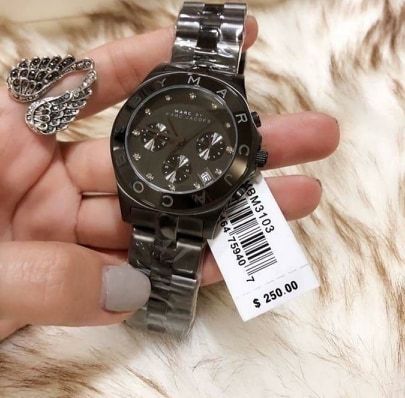 腕時計 MARC JACOBS MBM3103 Marc Jacobs Blade Chronograph Black Dial Black Steel Strap Watch
