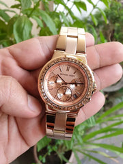 Michael Kors Dylan Rose Gold Rose Gold Steel Strap Watch for Women - MK5586