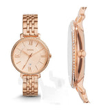 Fossil Jacqueline Rose Gold Dial Rose Gold Steel Strap Watch for Women - ES3632