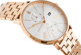 Tommy Hilfiger Jenna Quartz White Dial Rose Gold Steel Strap Watch for Women - 1782070