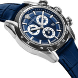 Versace V-Ray Chronograph Quartz Blue Dial Blue Leather Strap Watch for Men - VE2I00721