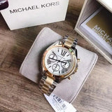 Michael Kors Bradshaw Chronograph Silver Dial Two Tone Steel Strap Watch For Women - MK5912