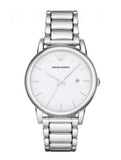 Emporio Armani Classic Luigi Quartz Silver Dial Silver Steel Strap Watch For Men - AR1854