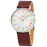 Coach Perry White Dial Brown Leather Strap Watch for Women - 14503154