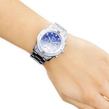 Guess Confetti Diamonds Blue Dial Silver Steel Strap Watch for Women - W0774L6