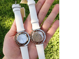 Michael Kors Averi Silver Dial White Leather Strap Watch for Women - MK2524