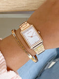 Michael Kors Lake Quartz White Dial Rose Gold Steel Strap Watch For Women - MK3645