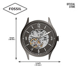 Fossil Forrester Automatic Skeleton Grey Dial Brown Leather Strap Watch for Men - ME3178