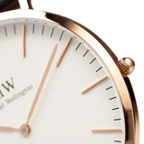 Daniel Wellington Classic Cambridge White Dial Two Tone Nylon Strap Watch For Men - DW00100003