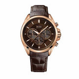 Hugo Boss Driver Chronograph Brown Dial Brown Leather Strap Watch For Men - HB1513093