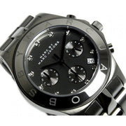 Marc Jacobs Blade Chronograph Black Dial Black Steel Strap Watch for Women - MBM3103