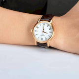 Tissot T Classic Carson Jam Tangan Tali Kulit Coklat Dial Putih Untuk Pria - T085.410.36.013.00