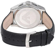 Emporio Armani Valente Chronograph Black Dial Black Leather Strap Watch For Men - AR1633