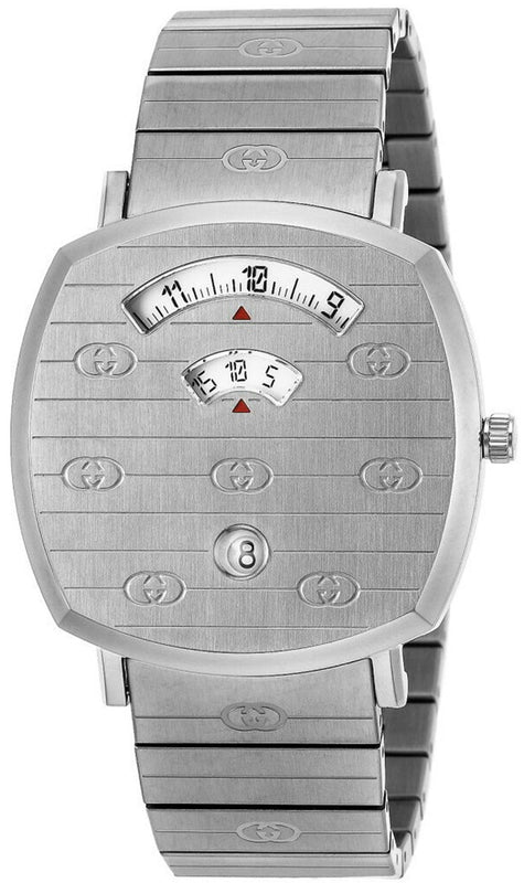 Gucci Grip Quartz Silver Dial Silver Steel Strap Watch For Women