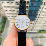 Longines Presence 25.5mm Automatic White Dial Black Leather Strap Watch untuk Wanita - L4.921.2.11.2