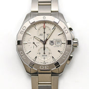 Tag Heuer Aquaracer Caliber 16 Automatic Chronograph White Dial Silver Steel Strap Watch for Men - CAY2111.BA0927