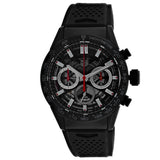 Tag Heuer Carrera Chronograph Steel & Ceramic Black Dial Black Rubber Strap Watch for Men - CBG2090.FT6145