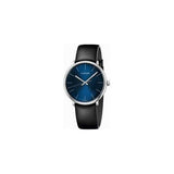 Calvin Klein High Noon Quartz Blue Dial Black Leather Strap Watch for Men - K8M211CN