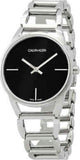 Calvin Klein Stately Black Dial Silver Steel Strap Watch for Women - K3G23121