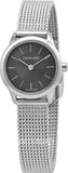 Calvin Klein Minimal Grey Dial Silver Mesh Bracelet Watch for Women - K3M23124