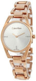 Calvin Klein Dainty Diamonds Silver Dial Rose Gold Steel Strap Watch for Women - K7L2364T