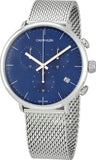 Calvin Klein High Noon Chronograph Blue Dial Silver Mesh Bracelet Watch for Men - K8M2712N