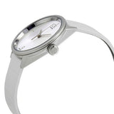 Calvin Klein Accent Silver Dial White Leather Strap Watch for Women - K2Y2Y1KW