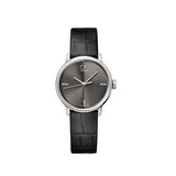 Calvin Klein Grey Dial Black Leather Strap Watch for Women - K2Y2Y1CU