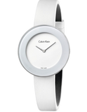 Calvin Klein Chic White Dial White Leather Strap Watch for Women - K7N23TK2