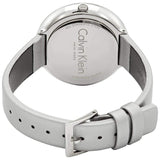 Calvin Klein Chic Silver Dial White Leather Strap Watch for Women - K7N23UP8