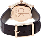 Calvin Klein City White Mother of Pearl Dial Brown Leather Strap Watch for Women - K2G23620