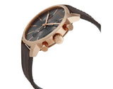 Calvin Klein City Chronograph Grey Dial Brown Leather Strap Watch for Men - K2G276G3