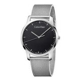 Calvin Klein City Chronograph Black Dial Silver Mesh Bracelet Watch for Men - K2G2G121