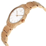 Calvin Klein City White Dial Gold Steel Strap Watch for Women - K2G23546