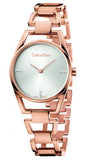 Calvin Klein Dainty Diamonds Silver Dial Rose Gold Steel Strap Watch for Women - K7L2364T