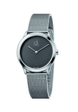 Calvin Klein Minimal Grey Dial Silver Mesh Bracelet Watch for Women - K3M2312X