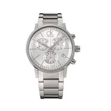 Calvin Klein Post Minimal White Dial Silver Steel Strap Watch for Men - K7627126