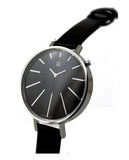 Calvin Klein Equal Black Dial Black Leather Strap Watch for Women - K3E231C1