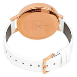 Calvin Klein Equal Silver Dial White Leather Strap Watch for Women - K3E236L6