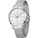 Calvin Klein Even White Dial Silver Mesh Bracelet Watch for Women - K7B23126