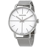 Calvin Klein Even Quartz White Dial Silver Steel Strap Watch for Women - K7B21126